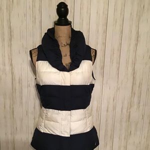 Nautica Blue and White Color Block Puffer Vest